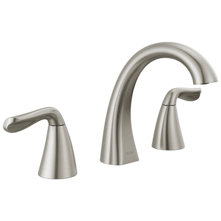 Delta Arvo Two Handle Widespread Bathroom Faucet In Spotshield Brushed Nickel 35840LF-SP