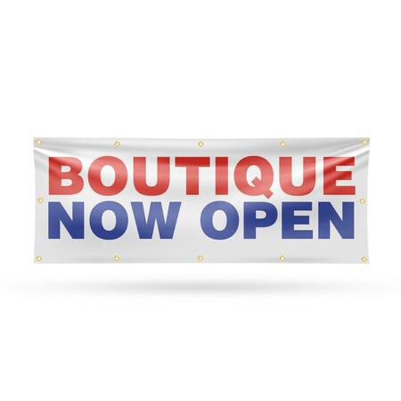 Signmission Boutique Now Open, 48 Inch x 120 Inch, Vinyl Banner B-120-30492