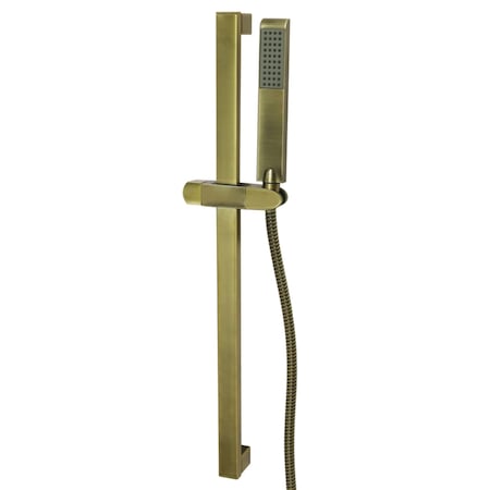 Kingston Brass 24" Stainless Steel Shower Slide Bar with Hand Shower and Holder, Antique Brass KX2543
