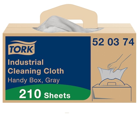 Tork Dry Wipe, Gray, 210 Sheets, No Roll 520374