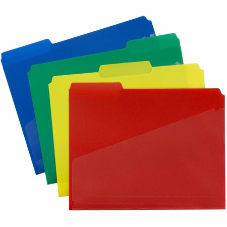 Smead Poly Colored File Folders w/Slash Pocket, 1/3-Cut Tabs: Asstd, Letter, 0.75" Exp, Asstd Colors, 12PK 10541
