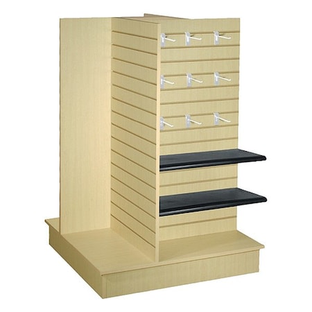 Specialty Store Services Slatwall Display, Maple, 4-Way, 54 in H 3431M