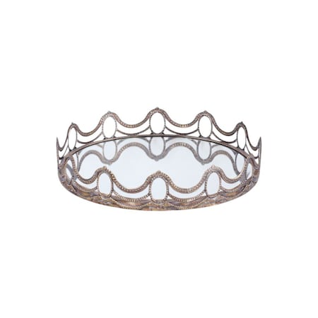 Homeroots Set of Two Gold Round Ornate Framed Accent Mirrors, 2PK 399118