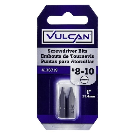 Vulcan Screwdriver Bit, Hex Shank, S2 Chrome Molybdenum Steel 306352OR