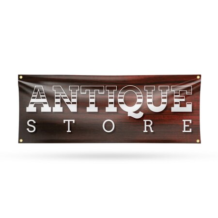 Signmission Antique Store, 18 Inch x 48 Inch, Vinyl Banner B-30462