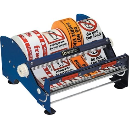 Partners Brand Table Top Label Dispenser, 12", Blue, 1 Each SL9512