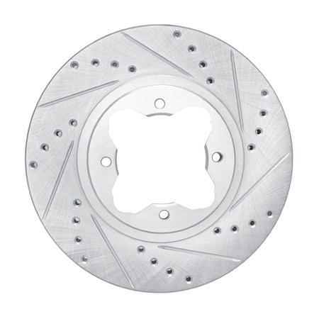 Dynamic Friction Co DFC Brake Rotor - Drilled and Slotted - Silver 631-59020R