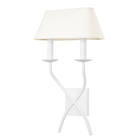 Troy Lighting Lomita 2 Light Wall Sconce 14 In. Gesso White B8822-GSW