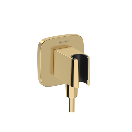 Hansgrohe FixFit Q Wall Outlet with Handshower Holder in Polished Gold Optic 26887991