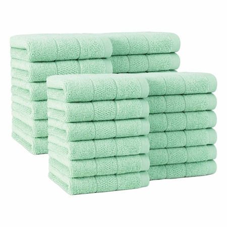 Arkwright Home Family Essentials Washcloths 12x12 Green - Case of 144, 24PK FEWC-24PK-SG