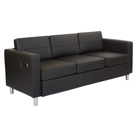 Office Star Products Atlantic Sofa, Black ATL53-R107