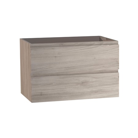 Homeroots 28" Natural Wood Freestanding Bathroom Vanity With White Sink And Two Drawers 627454