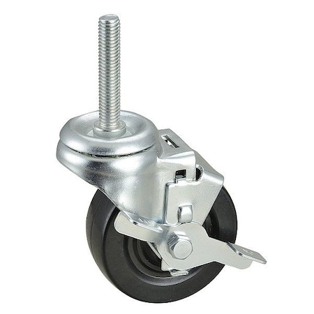 Zoro Select Swivel Stem Caster, Rubber, 3-1/2 in., 160 lb. 20TM31