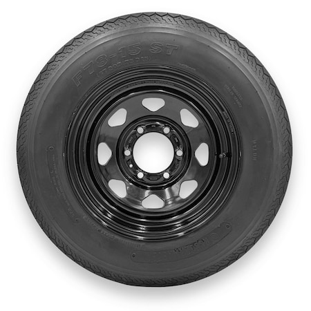 Rubbermaster - Steel Master F78-15 (ST205/75D15) 6 Ply 6 On 5.5 Bolt, Black Wheel Assemblies 599296BLK