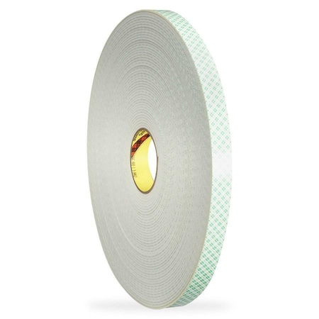 3M Double-Sided Foam Tape, 3/4 in W, 36 yd L, 1/8 in, Polyurethane Foam, Double-Sided, 12 PK 4008