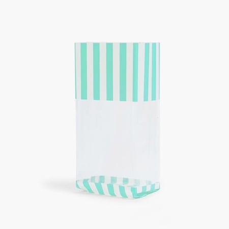 Nashville Wraps Aqua Cabana Stripe Cello Bags, 4x2.5x9.5, 100PK C2BAQCS