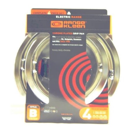 Range Kleen 4Pk Chr B Drip Pan 11920-4X