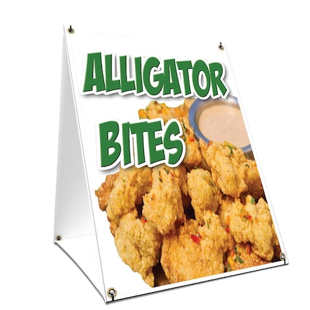 Signmission Alligator Bites, 24 Inch x 18 Inch A-frame Yard Sign, Plastic Sign SBC-1824-Alligator Bites