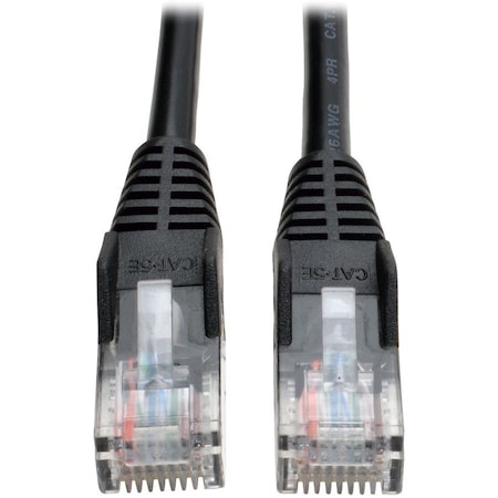 Eaton Tripp Lite Series Cat5e 350 MHz Snagless Molded UTP Ethernet Cable RJ45 M/M, PoE - Black, 100 N001-100-BK