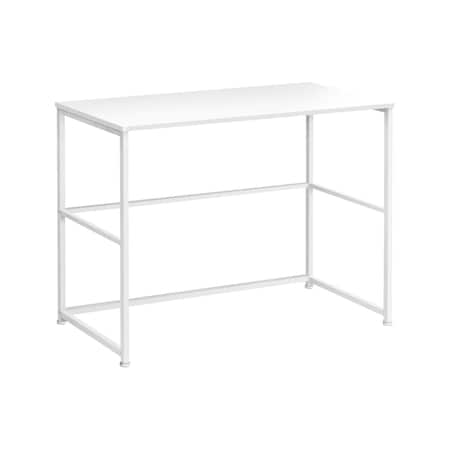 Homeroots 40" White Wood and Metal Sled Computer Desk 489831