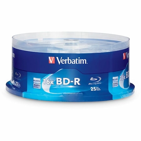 Verbatim BD-R 25GB 16X WITH BRANDED SURFACE-25PK SPINDLE, 25PK 97457