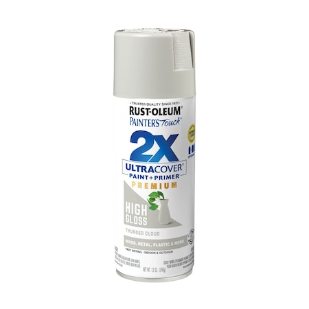 Rust-Oleum Spray Paint, Thunder Cloud, High Gloss, Solvent, 12 Oz 355060