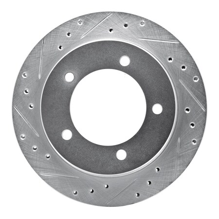 Dynamic Friction Co DFC Brake Rotor - Drilled and Slotted - Silver 631-47059L