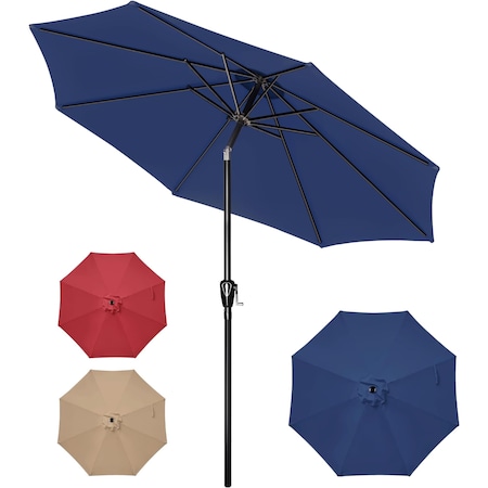 Simple Deluxe 10' Patio Umbrella Outdoor Table Market Yard Umbrella with Easy Push Button Tilt/Crank, Table Compa LGBRLA10DBL