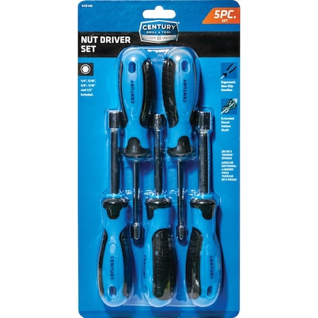 Century Drill & Tool 5 Piece Nut Driver Set 72145