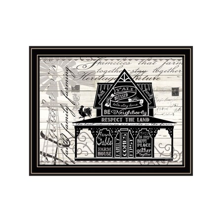 Homeroots Y'ALL BLESSED FARMHOUSE Black Framed Print Wall Art 529766
