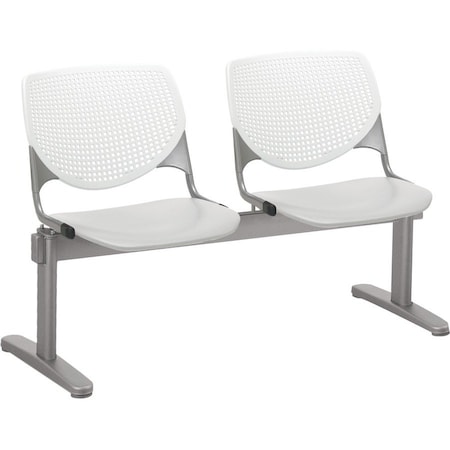 Kfi Kool Beam Seat Beam Seating, Gray Back, 47 in W 22 in L 31 in H, Polypropylene Seat 2300BEAM2-BP08-SP13