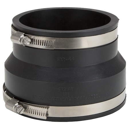 Prosource Coupling, 4 x 4 in, PVC, Black KJ-001