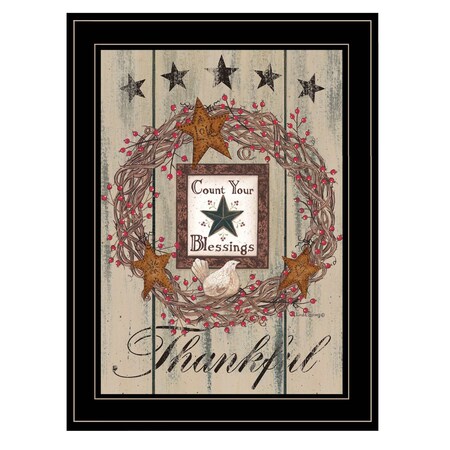 Homeroots Count your Blessings 2 Black Framed Print Wall Art 407443