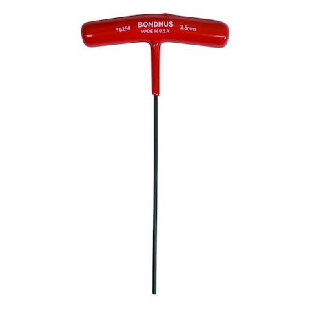 Bondhus 2.5mm Hex T-Handle 6in Length 15254