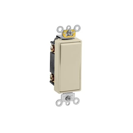 Leviton Decora Plus Rocker Double-Pole AC Quiet Switch, 20 Amp, 120/277 Volt, Light Almond 5622-2T