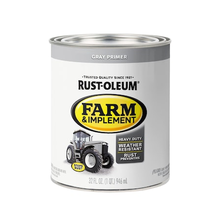 Rust-Oleum Exterior Paint, Primer, Oil Base, Gray, 1 qt 280106