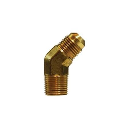 First Fitting & Fastener 3/8 X 1/4 MPT 45 DEG MALE ELBOW BRASS SAE 45 DEG FLARE 10452MID
