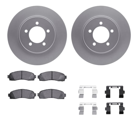 Dynamic Friction Co DFC GEOSPEC Coated Rotor- Heavy Duty Brake Pad includes Hardware 4412-54042