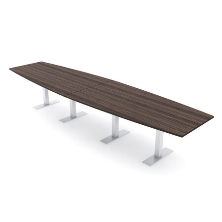 Skutchi Designs 14 Person Conference Table With Power Unit | 14' Boat Table | Harmony Series HAR-BOT-48X168-T-H3041-NA