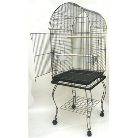 Peticare Dome Top Parrot Cage with Stand in Antique Silver PE20070