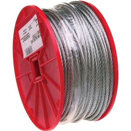 Campbell Mfg Campbell 7000927 Aircraft Cable, 5/16 in Dia, 200 ft L, 1960 lb Working Load, Galvanized Steel 7000927/695909