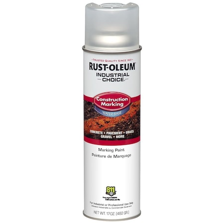 Rust-Oleum 17 Oz. Rust-Oleum 264693 Clear Industrial Choice M1400 Water-Based Construction Marking Spray Paint 264692