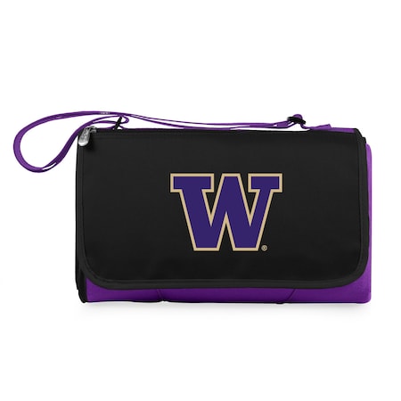 Picnic Time Family Of Brands NCAA Washington Huskies Blanket Tote Outdoor Picnic BlanketPurple with Black Flap 820-00-101-624-0
