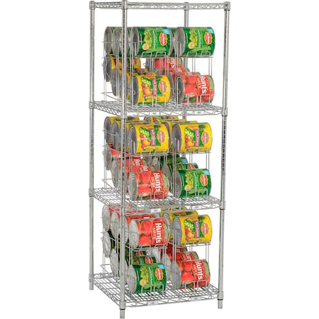 Global Industrial Nexel CR2436C Can Rack System, 3 Tier, Chrome, 36"W X 24"D x 66"H B2274670