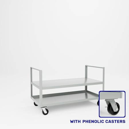 Pucel Double End Push Handle Truck, 30 in W x 36 in H x 60 in D, Black 30-TRE-60P