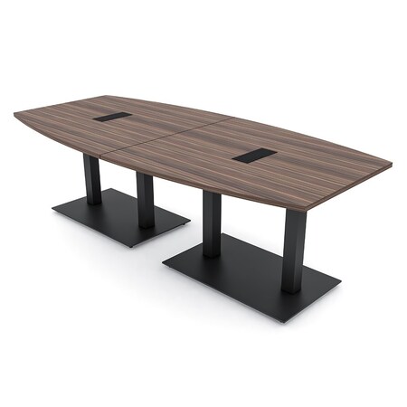 Skutchi Designs Boat Conference Table With Power Unit, 48 in W, 96 in L, Brown HAR-BOT-48x96-DOU.BK-H3041-NA