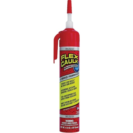 Flex Seal Flex Caulk 6.75 Oz. Clear Hybrid Caulk Cartridge With Adjustble Nozzle CFSCLRR675