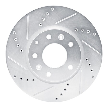 Dynamic Friction Co DFC Brake Rotor - Drilled and Slotted - Silver 631-80066L
