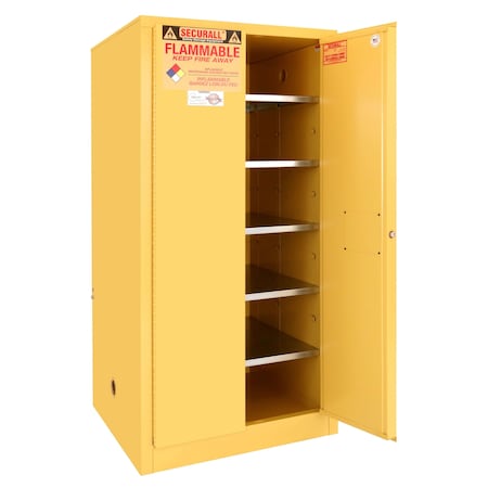 Securall Paint Storage Cabinet, 120 Gallon, 5 Shelves, 31 in W x 65 in H x 31 in D, Red P1120
