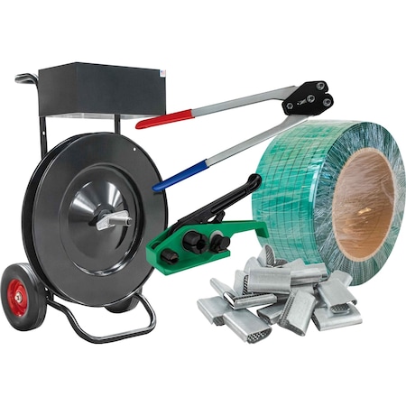 Encore Packaging Polyester Strapping Kit for 5/8" - Serrated Seals, Heavy Duty PT58K03-01
